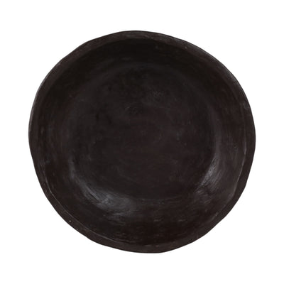 12x12 Paper Mache Knobby Footed Bowl, Black