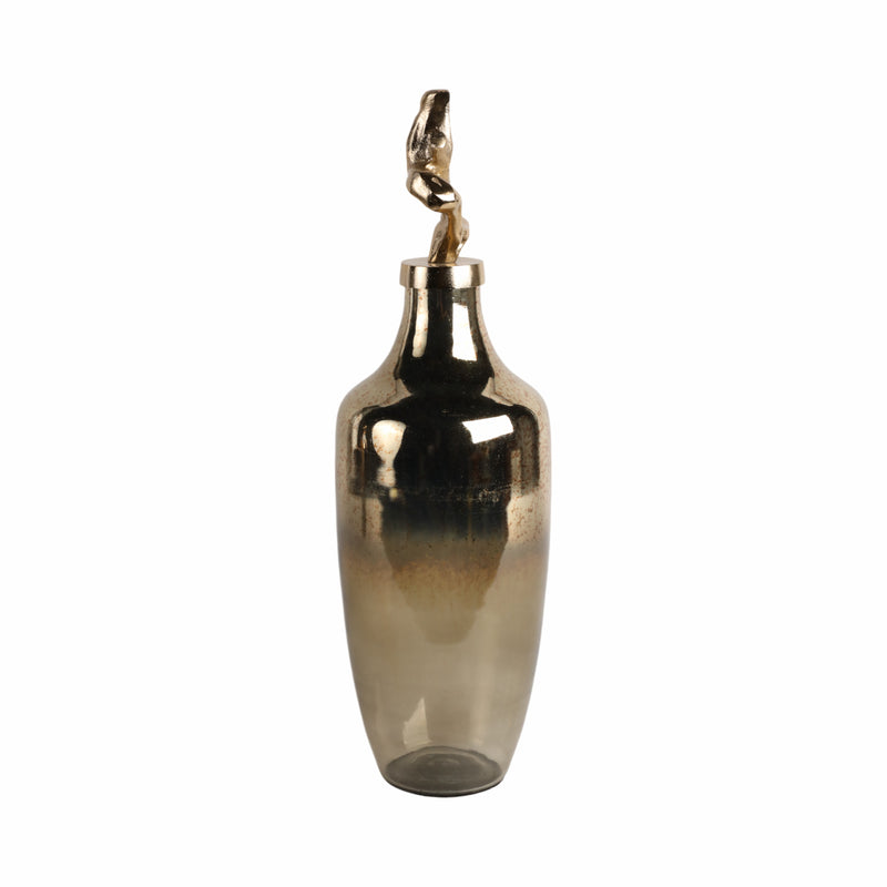 20 Lusaka Lg Glass Bottle, Gold