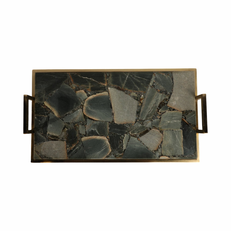 23 TIMOR GREEN LARGE AGATE TRAY