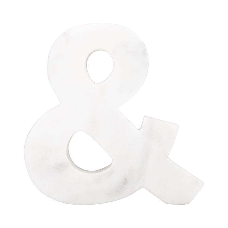 6 Marble Ampersand &, White