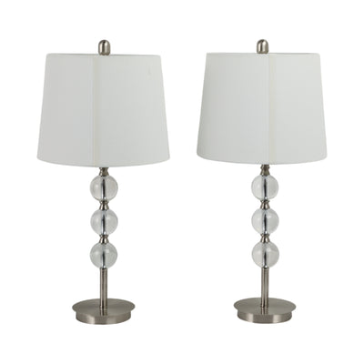 S/2, Crystal 27 Table Lamps, Silver