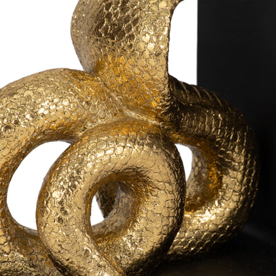 6 Snake Bookends, Gold/black