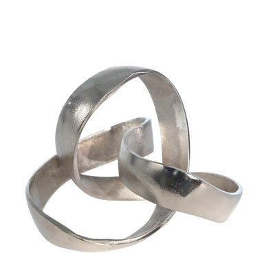 ALUMINUM KNOT SCULPTURE, 7, SILVER MATTE