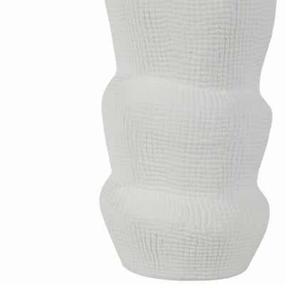 Cer, 12 Waffle Texture Organic Vase, White