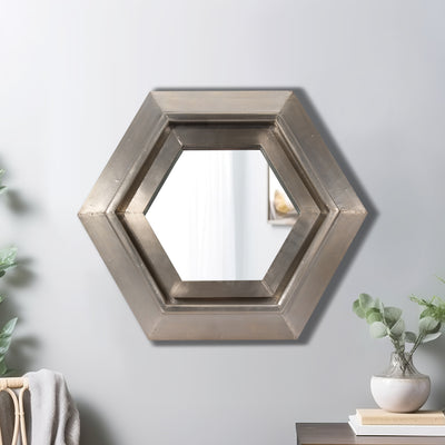 20x20 Warwin Silver Clad Hexagon Mirror