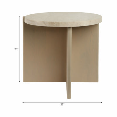 20 Connley Large Marble And Wood Accent Table