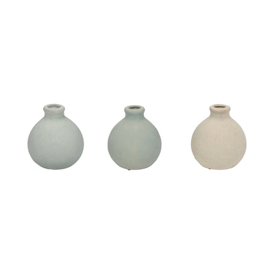 CLAY, S/3 5 BUD VASES, MULTI