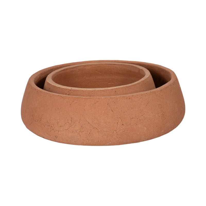 S/2 10/14 Terracotta Bowls, Natural