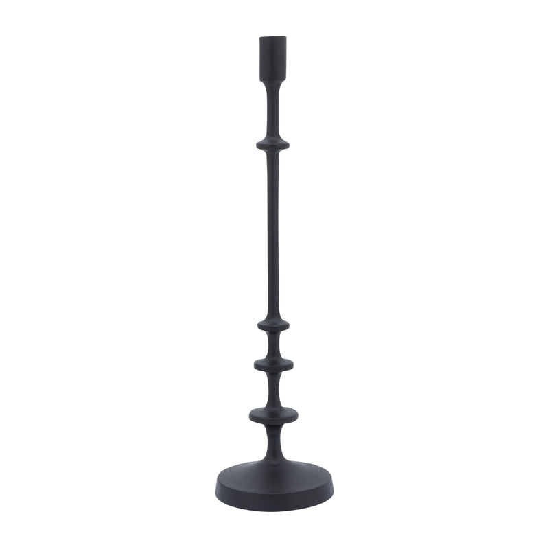 METAL, 20H TAPER CANDLE HOLDER, BLACK