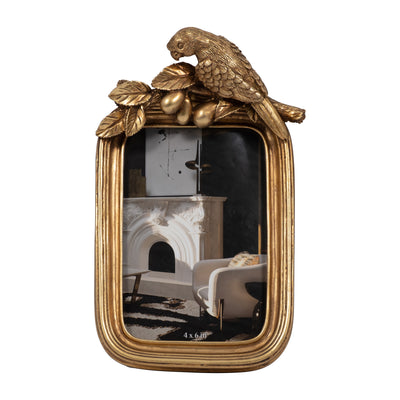 Resin, 4x6 Bird Photo Frame, Gold