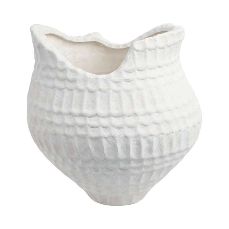 16callan Large 3d Printed Porcelain Vase, Ivory