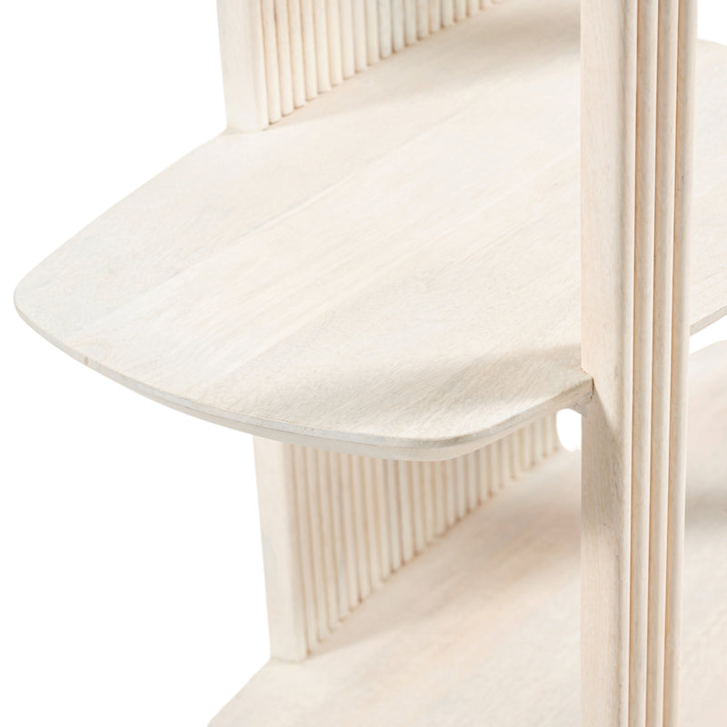 71 Catalina  Fluted Wood Etagere, Cream