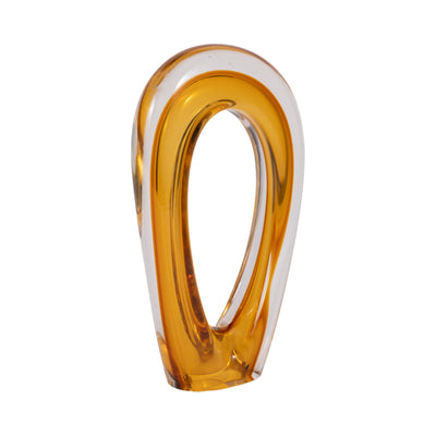 12 Zuri Cut-out Amber Art Glass