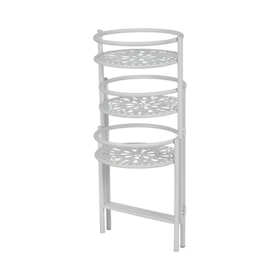 Metal, 22 Folding 3-tier Plant Stand, White