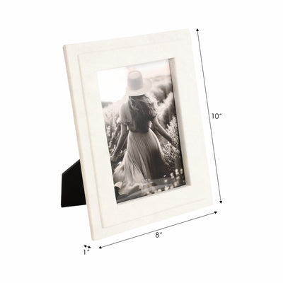 5x7 Marble Border Photo Frame, White