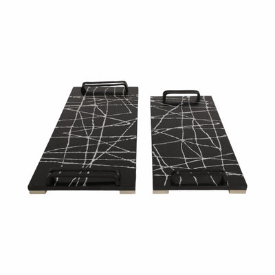 S/2 18/22 Pratt Black Resin Trays