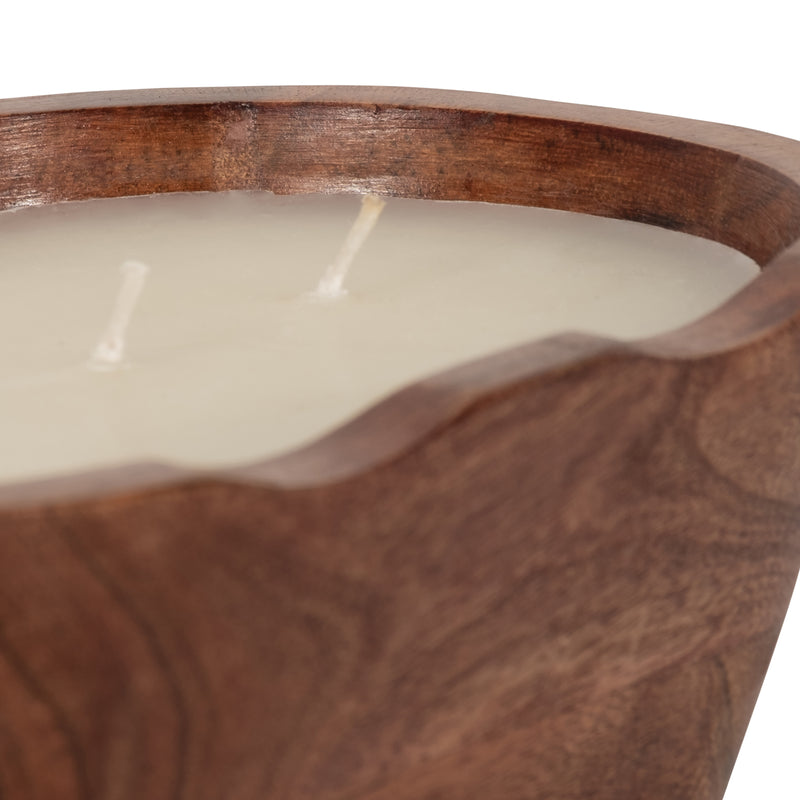 WOOD, 9 19 OZ OVAL BOWL SCENTED CANDLE, NATURAL