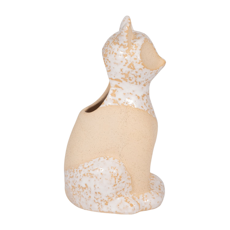 Cer, 8 Sitting Fox Vase, Ivory