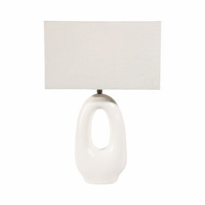 27 Open Cut-out Oval Table Lamp, White