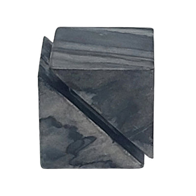 4 Cut Marble Cube, Grey