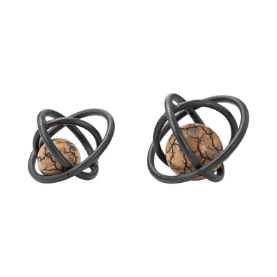 S/2 7/8 Solaro Bronze Metal Orbs