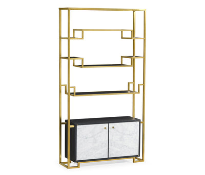 JC Modern - Fusion Collection - Fusion Étagère with Marble Doors