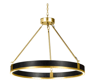 JC Modern - Fusion Collection - Round Contemporary Ebonised Oak & Brass Chandelier