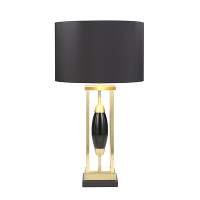 METAL TABLE LAMP W/ A BLACK OVAL CENTER 28.5, BAL