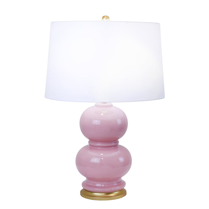 CERAMIC 27 DOUBLE GOURD TABLELAMP, PINK