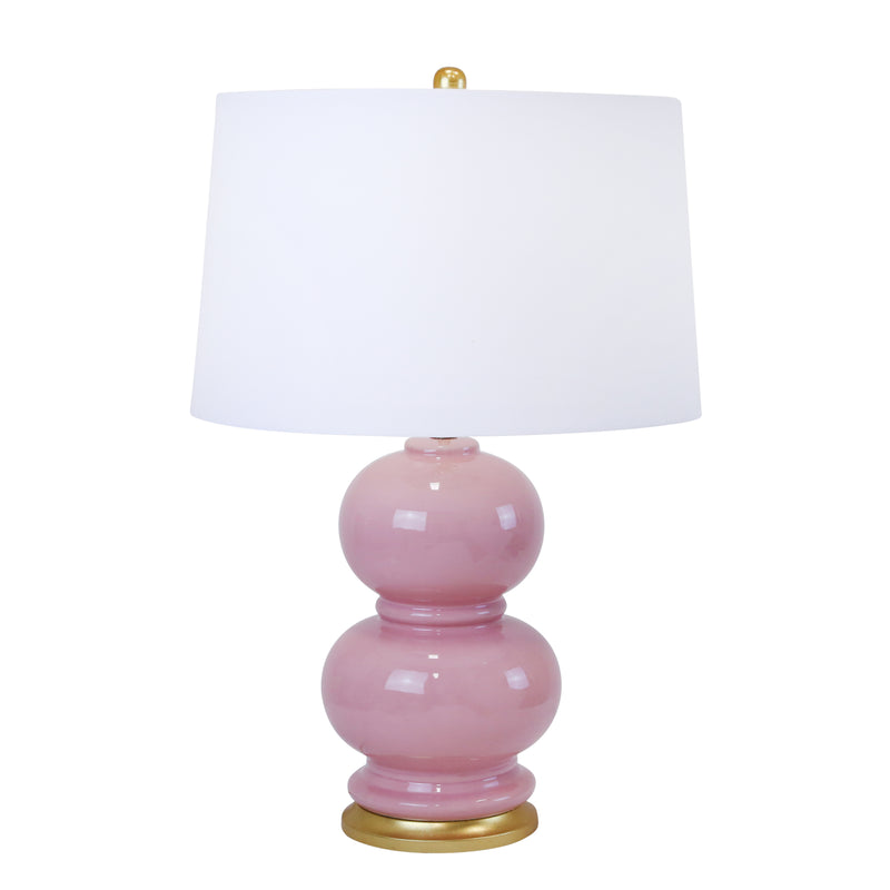 CERAMIC 27 DOUBLE GOURD TABLELAMP, PINK