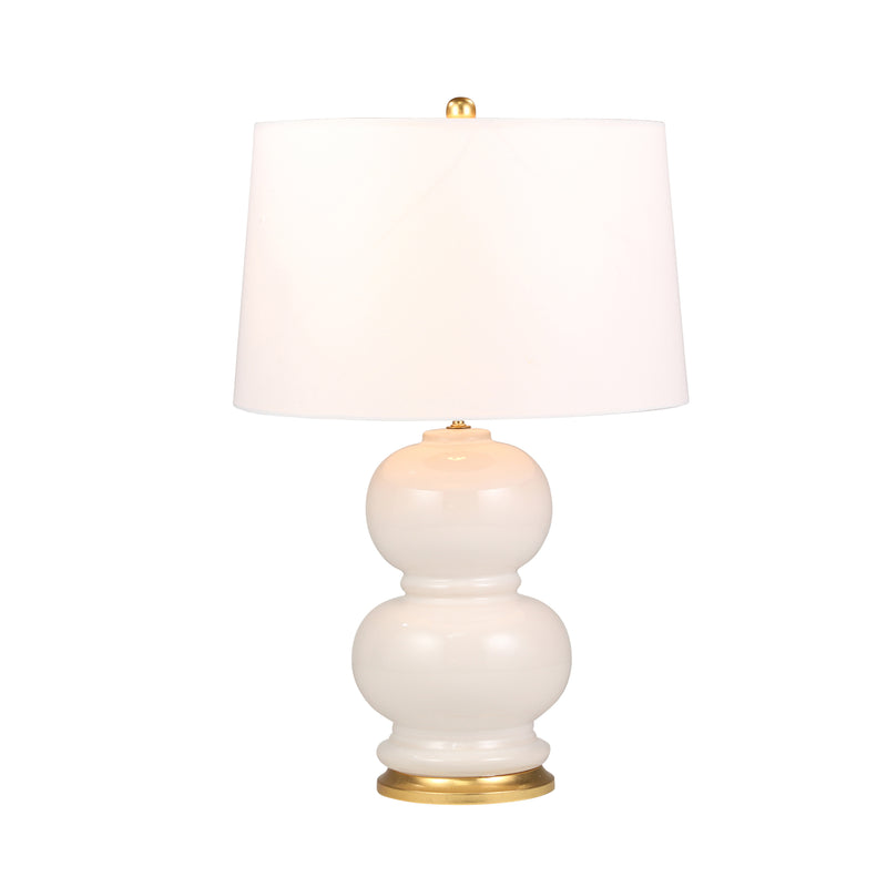 CERAMIC 27 DOUBLE GOURD TABLELAMP, CREAM