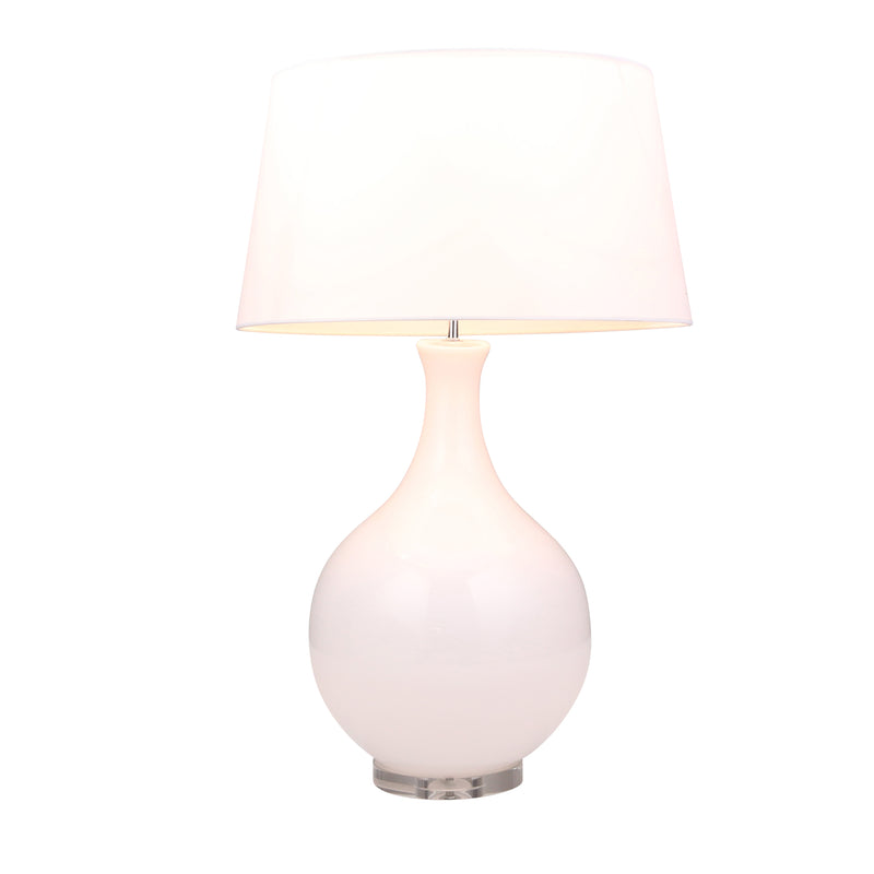 GLASS TEARDROP TABLE LAMP 33,WHITE