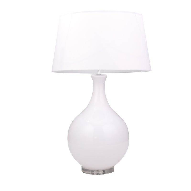 GLASS TEARDROP TABLE LAMP 33,WHITE