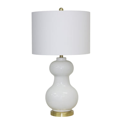 CERAMIC 30 DOUBLE BALL TABLELAMP, IVORY