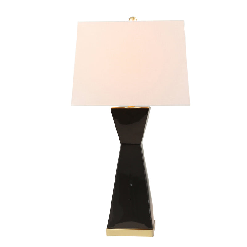 CERAMIC 34 HOURGLASS TABLE LAMP, BLACK