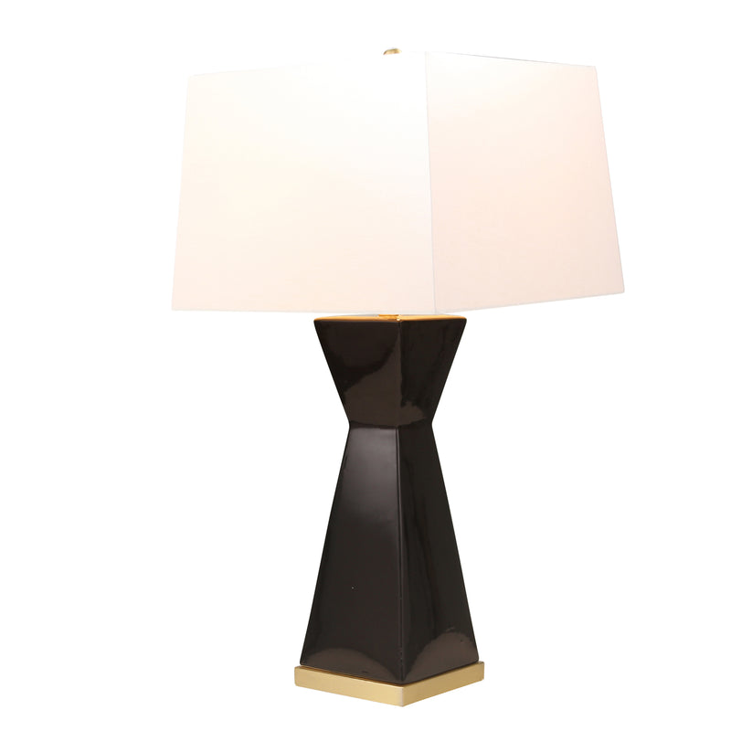 CERAMIC 34 HOURGLASS TABLE LAMP, BLACK