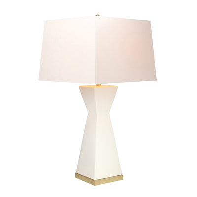 CERAMIC 34 HOURGLASS TABLE LAMP, WHITE