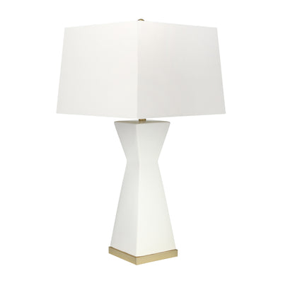 CERAMIC 34 HOURGLASS TABLE LAMP, WHITE