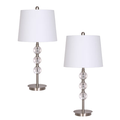 S/2, Crystal 27 Table Lamps, Silver