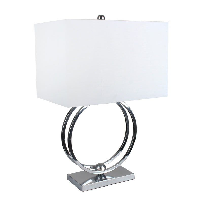 METAL 28 DOUBLE CIRCLE TABLELAMP, SILVER