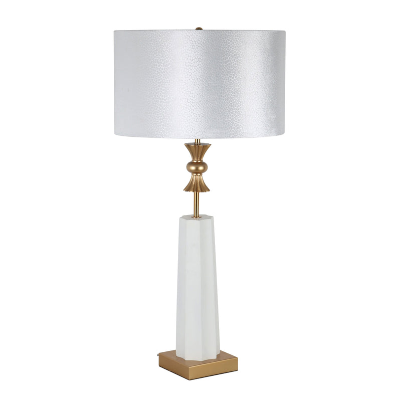 POLYRESIN 34.5 CROWN TABLE LAMP, , WHITE- KD