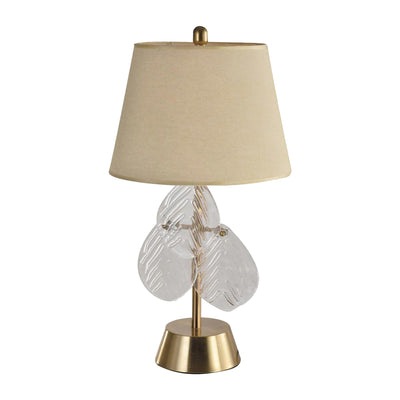 GLASS 27'LEAVES TAELE LAMP. GOLD