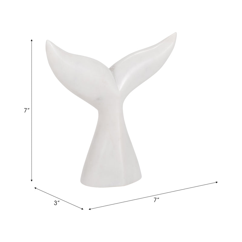 Marble, 7 Whale Tail, White