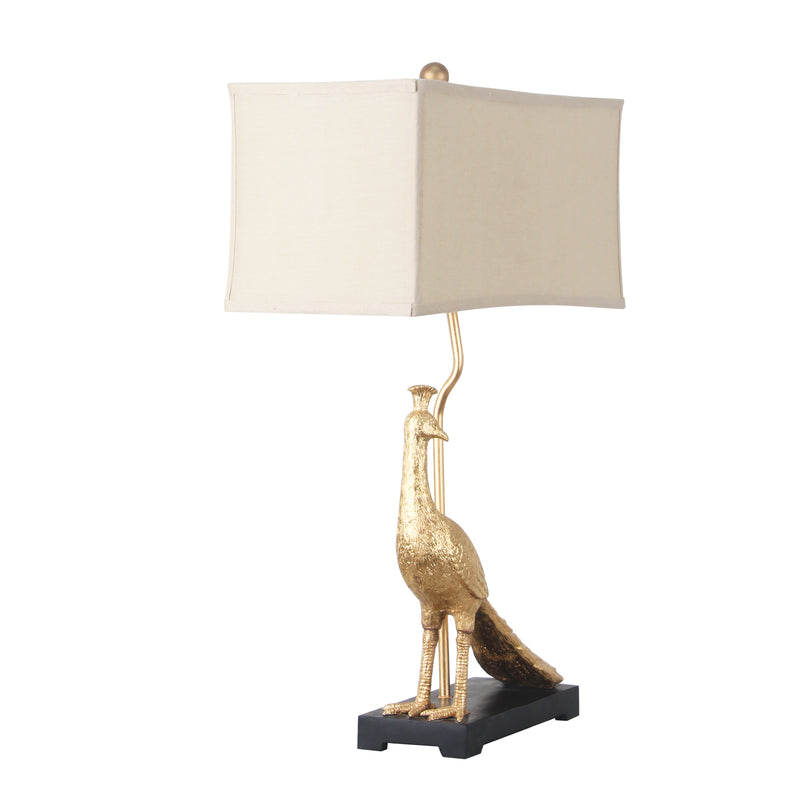 27H POLY PEACOCKTABLE LAMP