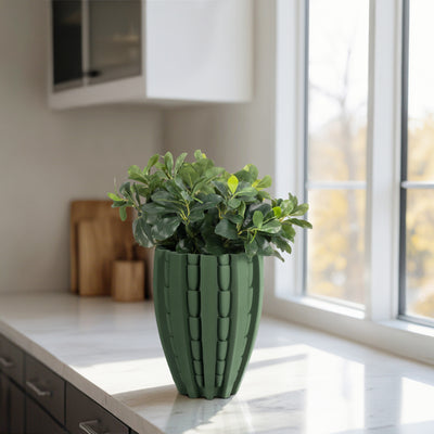 11 LAKELAND 3D PRINTED VASE, GREEN