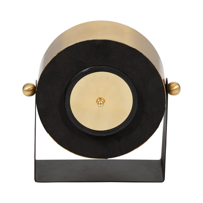 METAL TABLE CLOCK 6''  GOLD BLACK