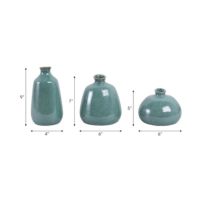 S/3 5/7/9 Corvallis Ceramic Vases