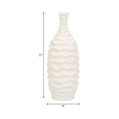 11 Horizontal Ribbon Vase Sand Texture, White