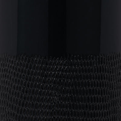 CER, 18H GROOVED VASE, BLACK