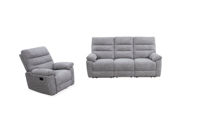 Comficore Grey Manual Motion Set ( Sofa + Chair)